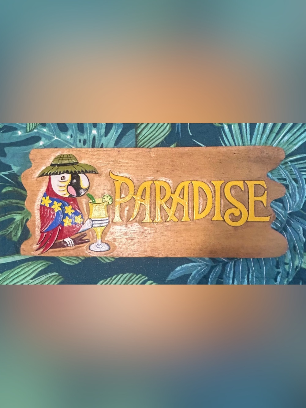 Paradise Wood Sign